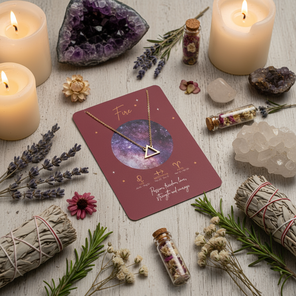 Fire zodiac necklace with improved text