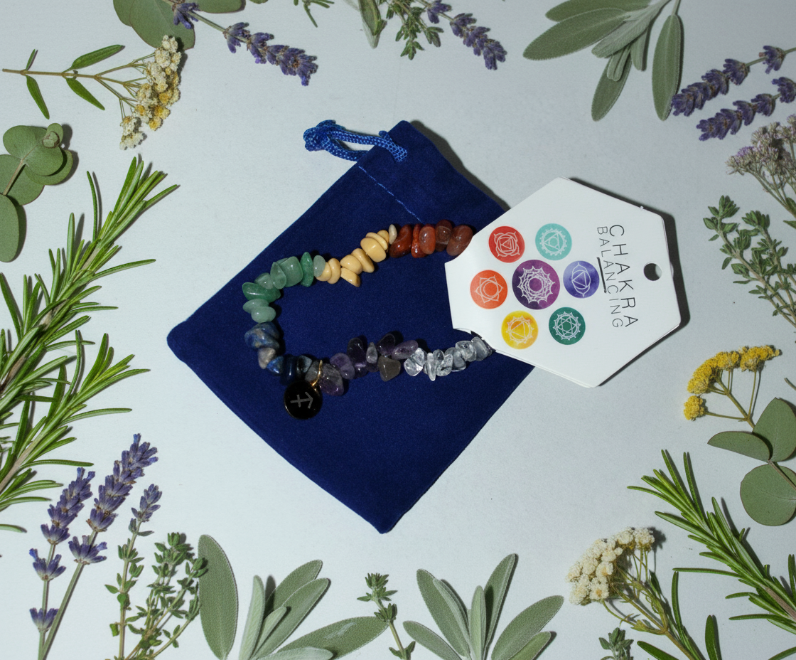 Sagittarius chakra bracelet with herbs