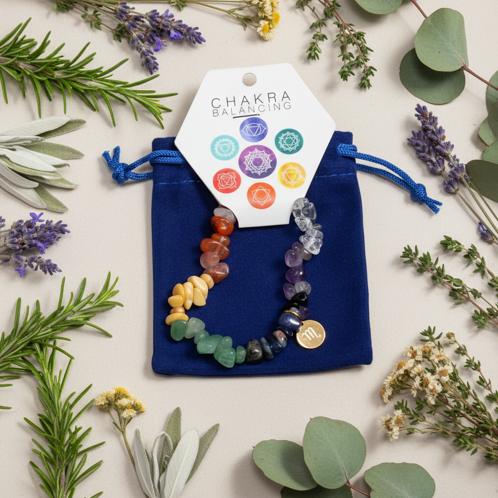 Scorpio chakra bracelet with herbs